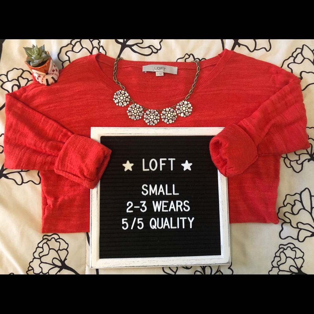 [ LOFT ] Coral Popover Sweater